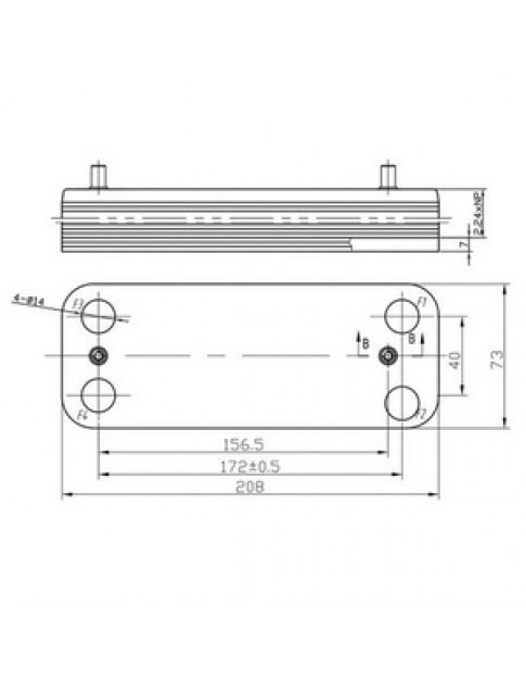 Теплообмінник пластинчастий ГВП (12 пластин) для газового котла Baxi/Westen 5686670