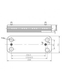 Теплообмінник пластинчастий ГВП (14 пластин) для газового котла Baxi/Westen 5686680 Теплообмінник пластинчастий ГВП (14 пластин) для газового котла Baxi/Westen 5686680