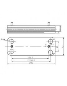 Теплообмінник пластинчастий ГВП (14 пластин) для газового котла Baxi ECO-3, Eco 4S, Luna, Westen Energy 5686680 Теплообмінник пластинчастий ГВП (14 пластин) для газового котла Baxi ECO-3, Eco 4S, Luna, Westen Energy 5686680