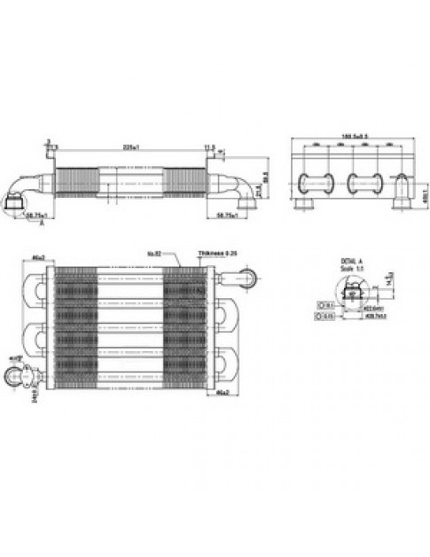 Теплообмінник первинний (82 ламелі) для газового котла Baxi Eco 4S, Westen Pulsar 14-24 кВт (турбо) 5700950