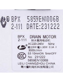 Помпа (насос) для пральної машини LG 5859EN1006B LEILI (в зборі) 30 Вт BPX2-111 (контакти роздільні спереду)