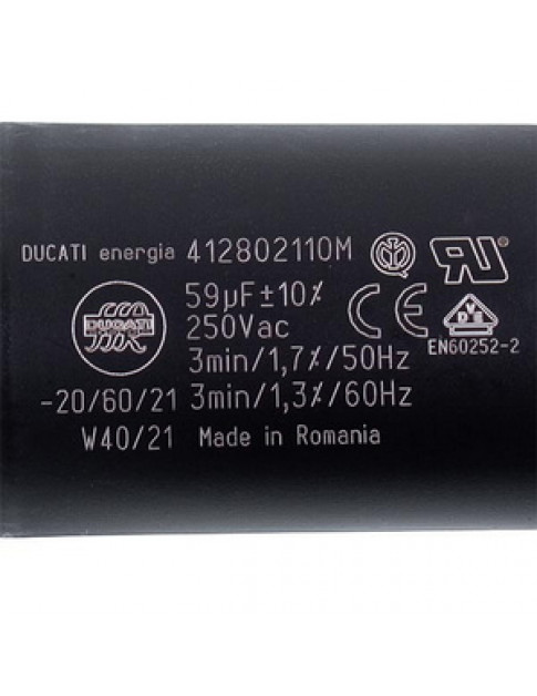 Конденсатор пусковий Robot Coupe 600018 DUCATI 59uF 250V 68,5x36,5mm (4 контакта)