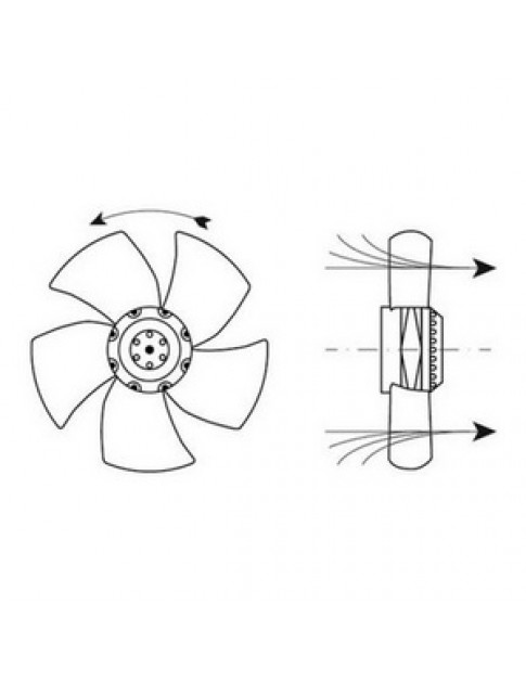 Вентилятор обдування EBM-PAPST для шокової заморозки Polaris 601624 S6E330-AP02-34 65W 230V D=330mm