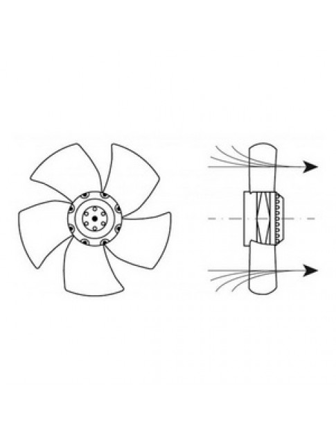 Вентилятор обдуву EBM-PAPST для холодильного обладнання 602046 A4E400-AP02-12 160/240W 230V D=400mm