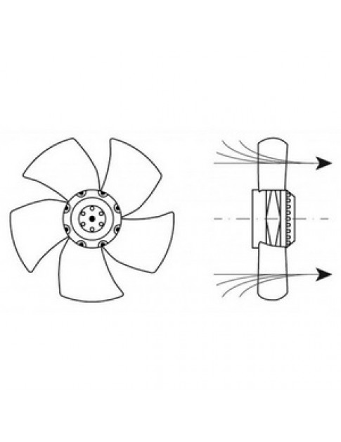 Вентилятор обдування HIDRIA для шокової заморозки 602292 40/52W 230V D=250mm R09R-2528P-4M-2516