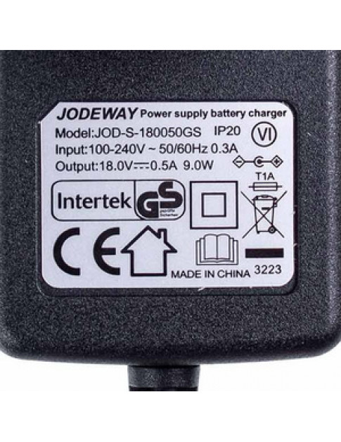 Адаптер YLS0121A-E180050 для акумуляторного пилососа Gorenje 602727 9W 100-240V 18V 500mA