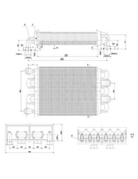 Теплообмінник бітермічний для газового котла Sime Metropolis DGT 25 BF 6174258
