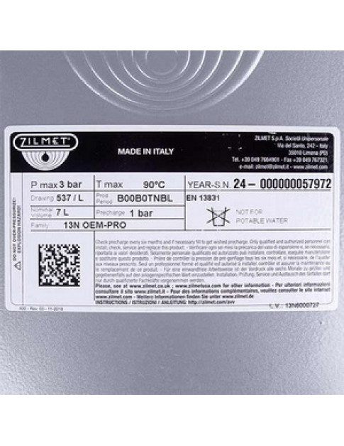 Розширювальний бак Zilmet 7л 3/8