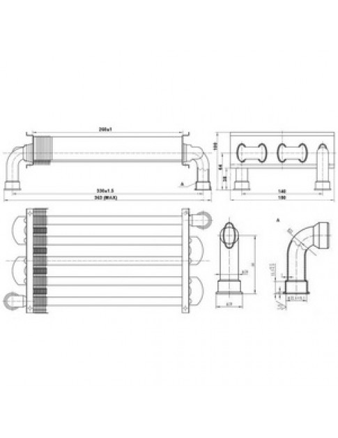 Теплообмінник первинний для газового котла Ariston 24 CF 65104247