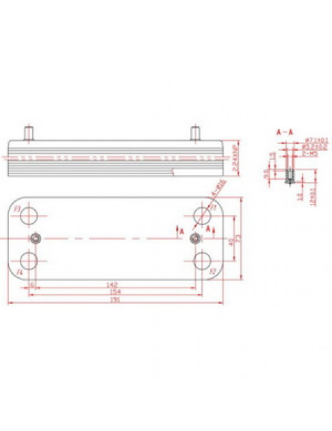 Теплообмінник пластинчастий ГВП (14 пластин) для газового котла Ariston/Сhaffoteaux 65104333