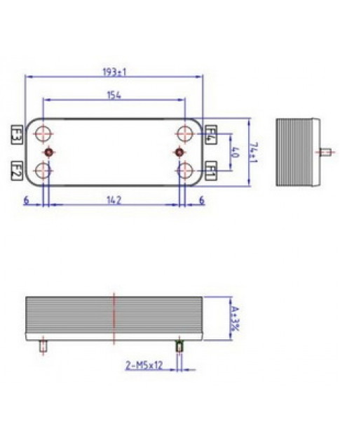 Теплообмінник пластинчастий ГВП (12 пластин) для газового котла Ariston/Сhaffoteaux 65104333 Теплообмінник пластинчастий ГВП (12 пластин) для газового котла Ariston/Сhaffoteaux 65104333