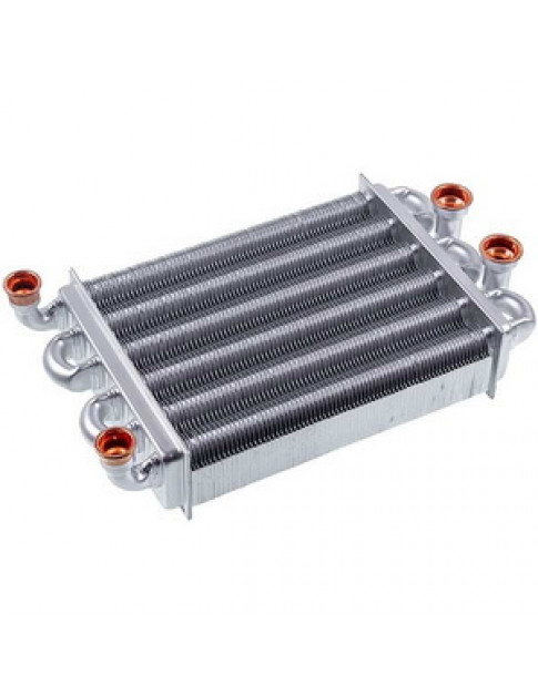 Теплообмінник бітермічний (76 ламелей) для газового котла Ariston AS, Egis, Biasi Binova 24 кВт 65106300