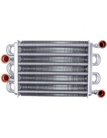 Теплообмінник бітермічний (76 ламелей) для газового котла Ariston AS, Egis, Biasi Binova 24 кВт 65106300 Теплообмінник бітермічний (76 ламелей) для газового котла Ariston AS, Egis, Biasi Binova 24 кВт 65106300