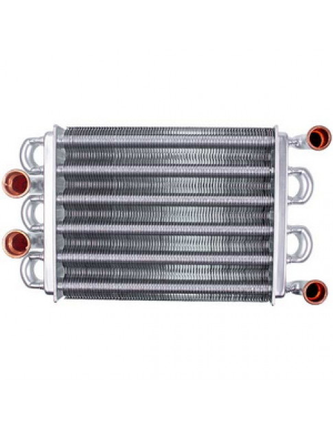 Теплообмінник бітермічний (76 ламелей) для газового котла Ariston AS, Egis, Biasi Binova 24 кВт 65106300