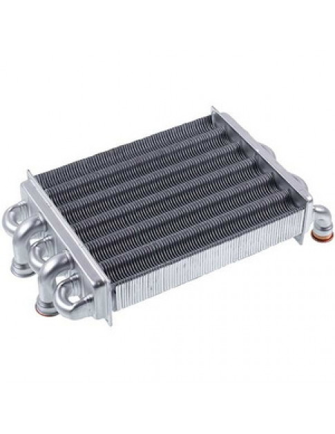 Теплообмінник бітермічний (76 ламелей) для газового котла Ariston AS, Egis, Biasi Binova 24 кВт 65106300