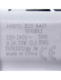 Помпа 30W B20-6A01 Hanyu для пральних машин Ardo 651065248 Помпа 30W B20-6A01 Hanyu для пральних машин Ardo 651065248
