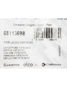 Розсікач води 1/2&apos&apos H=72 мм для бойлера Ariston 65113698