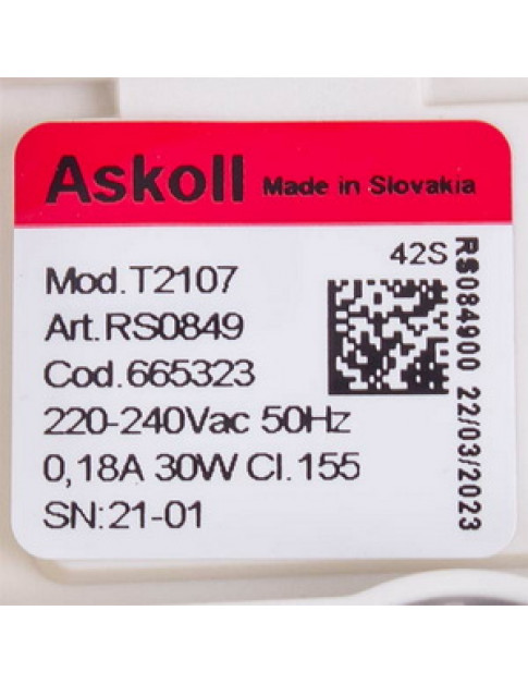 Помпа 25W T2107 AL для пральної машини Gorenje 665323