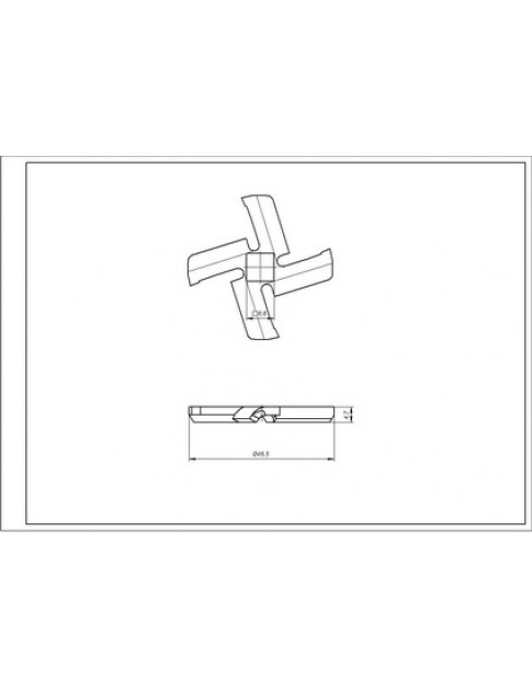 Ніж для м&aposясорубки Braun 67000899 D=46.5mm s=4.5mm Отвір=9x9mm