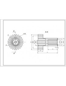 Шестерня з валом для м&aposясорубки Braun 67051414