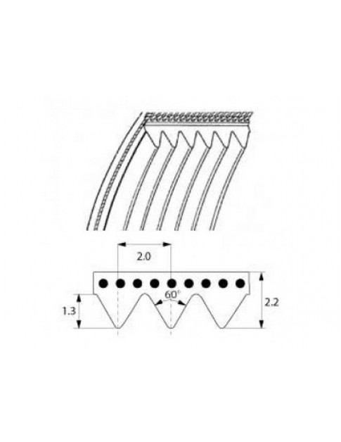 Ремінь для слайсера RGV, Sirman, EWT 698213 Megadyne TB2-430х11 помаранчевий