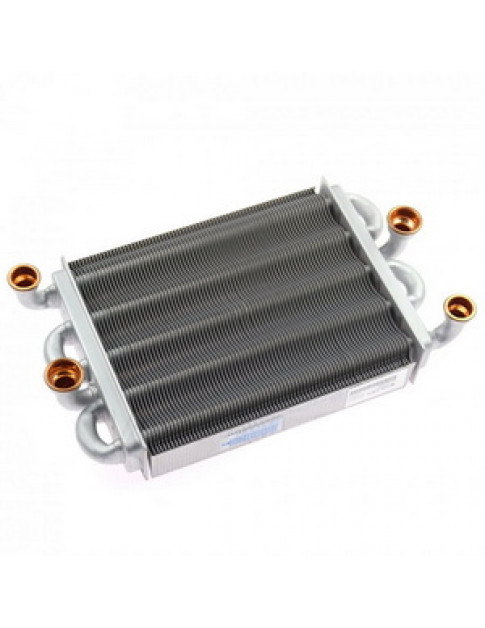 Теплообмінник бітермічний для газового котла Fondital Antea, Nova Florida Delfis 24 кВт 6SCAMBIT01 Теплообмінник бітермічний для газового котла Fondital Antea, Nova Florida Delfis 24 кВт 6SCAMBIT01