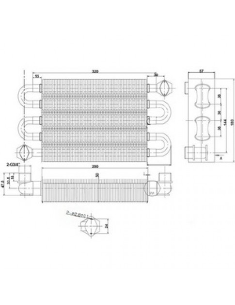 Теплообмінник первинний для газового котла Fondital Tahiti/Nias Dual, Nova Florida Pictor/Libra Dual 6SCAMMON05 Теплообмінник первинний для газового котла Fondital Tahiti/Nias Dual, Nova Florida Pictor/Libra Dual 6SCAMMON05