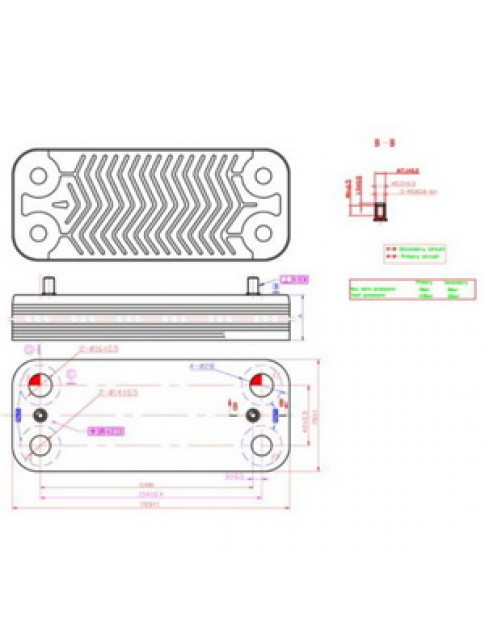 Теплообмінник пластинчастий ГВП (26 пластин) для газового котла Fondital/Nova Florida 6SCAMPIA06