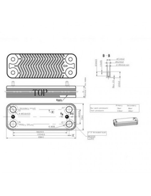 Теплообмінник пластинчастий ГВП (26 пластин) для газового котла Fondital/Nova Florida 6SCAMPIA09