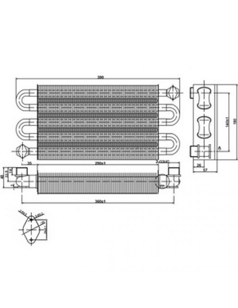 Теплообмінник первинний для газового котла Fondital/Nova Florida 28-32 кВт 6SCAMPRI00 Теплообмінник первинний для газового котла Fondital/Nova Florida 28-32 кВт 6SCAMPRI00
