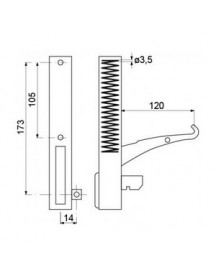 Петля дверей для духового шафи Angelo-Po/Baron/Bartscher/Bertos/Electrolux 700007 (права)