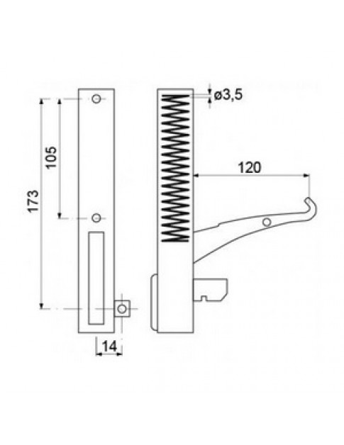 Петля дверей для духового шафи Angelo-Po/Baron/Bartscher/Bertos/Electrolux 700007 (права)