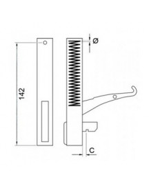 Петля дверей для конвекційної печі Tecnoeka 700433 (ліва/права)