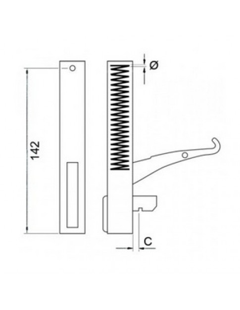 Петля дверей для конвекційної печі Tecnoeka 700433 (ліва/права)