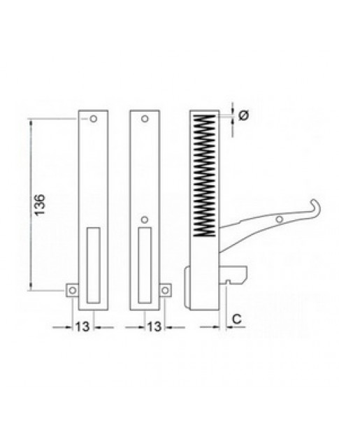 Петля дверей для конвекційної печі Smeg Alfa 700674 (ліва)