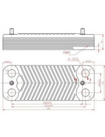 Теплообмінник пластинчастий ГВП (16 пластин) для газового котла 7006951209 Теплообмінник пластинчастий ГВП (16 пластин) для газового котла 7006951209