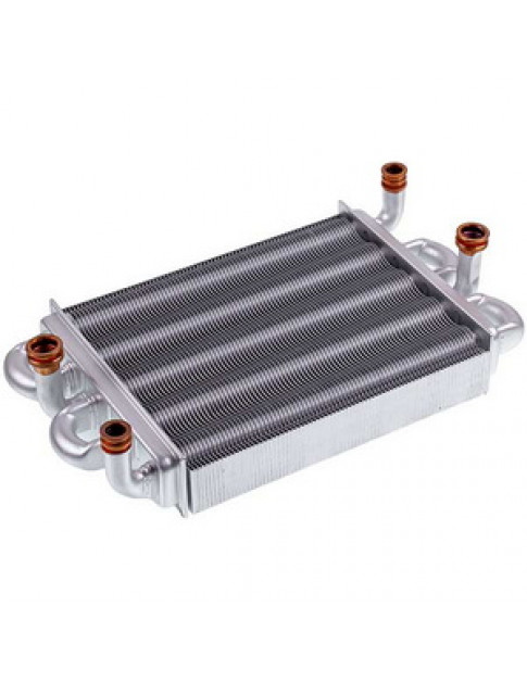 Теплообмінник бітермічний (78 ламелей) для газового котла Baxi Main 5 710537600 Теплообмінник бітермічний (78 ламелей) для газового котла Baxi Main 5 710537600