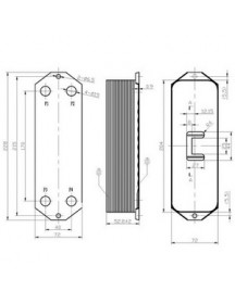 Теплообмінник пластинчастий ГВП (14 пластин) для газового котла Viessmann 7822799 Теплообмінник пластинчастий ГВП (14 пластин) для газового котла Viessmann 7822799