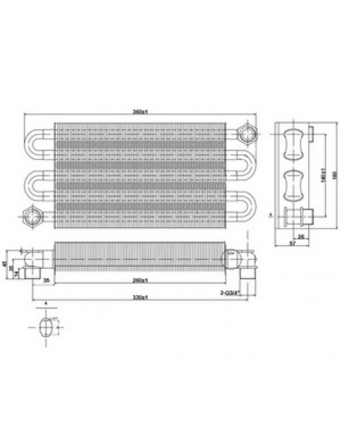 Теплообмінник первинний (82 ламелі) для газового котла Viessmann WH1B, WH1D 24 кВт 7825510