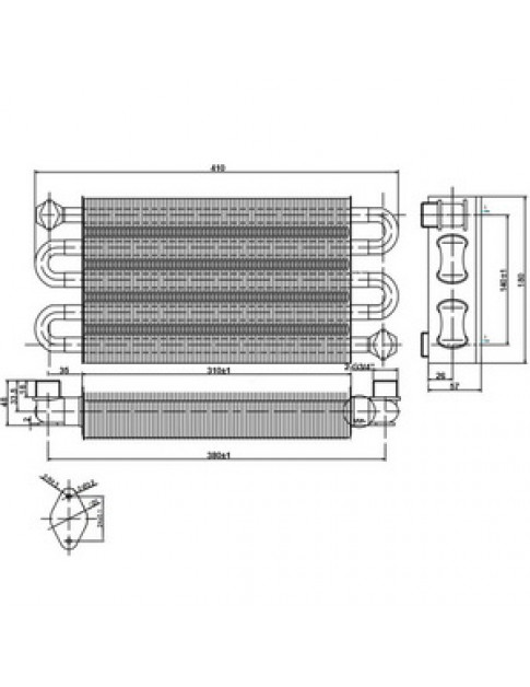 Теплообмінник первинний (98 ламелей) для газового котла Viessmann WH1B, WH1D 30 кВт 7825511