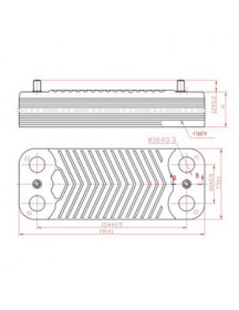 Теплообмінник пластинчастий ГВП (12 пластин) для газового котла 7828745