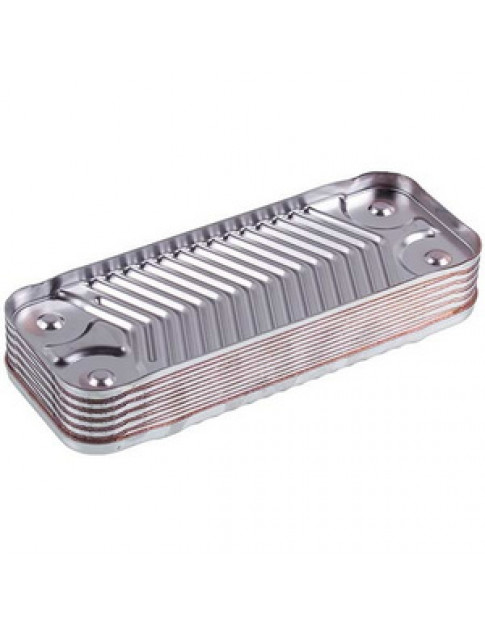 Теплообмінник пластинчастий ГВП (12 пластин) для газового котла 7828745 Теплообмінник пластинчастий ГВП (12 пластин) для газового котла 7828745