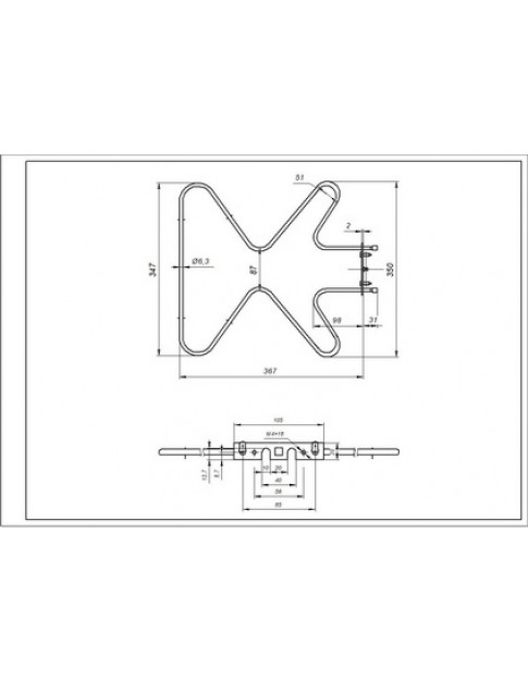 Тен нижній для духовки Hansa 8001783 1300W Тен нижній для духовки Hansa 8001783 1300W