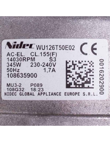 Двигун для пральної машини автомат Electrolux 8581086359008 Nidec 14030 RPM 240V 345W