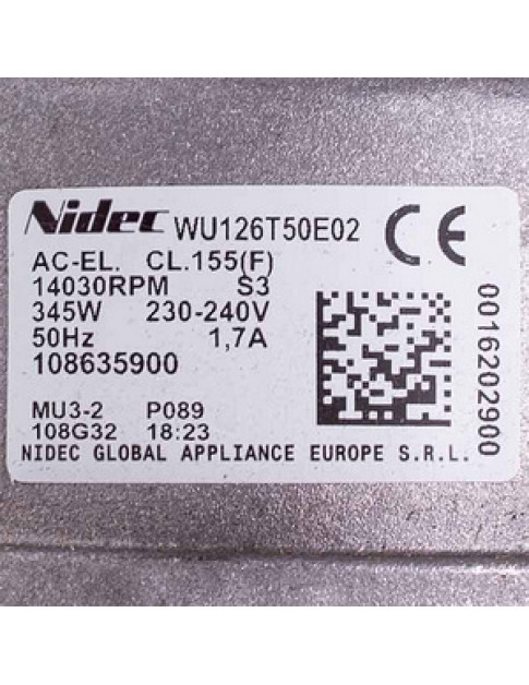 Двигун для пральної машини автомат Electrolux 8581086359008 Nidec 14030 RPM 240V 345W