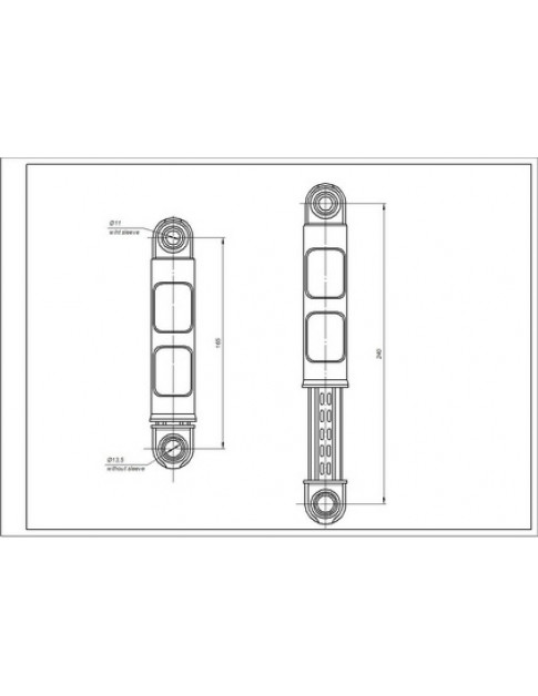 Амортизатор бака для пральної машини Electrolux 8581322553513 60N L=165-240mm D отвору=11mm