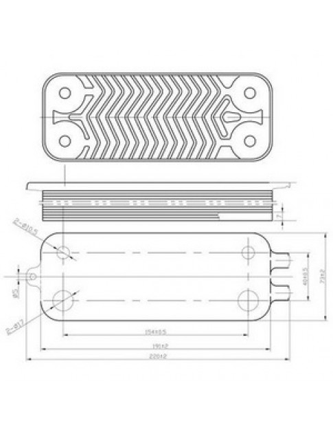 Теплообмінник пластинчастий ГВП (18 пластин) для конденсаційного котла Buderus Logamax Plus GB042 87167719870