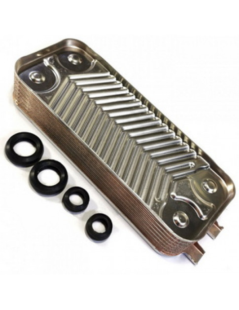 Теплообмінник пластинчастий ГВП Swep (14 пластин) для газового котла Junkers, Buderus, Bosch 87167719870 Теплообмінник пластинчастий ГВП Swep (14 пластин) для газового котла Junkers, Buderus, Bosch 87167719870