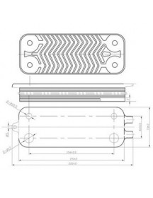 Теплообмінник пластинчастий ГВП (22 пластини) для газового котла Bosch/Junkers 8716771988