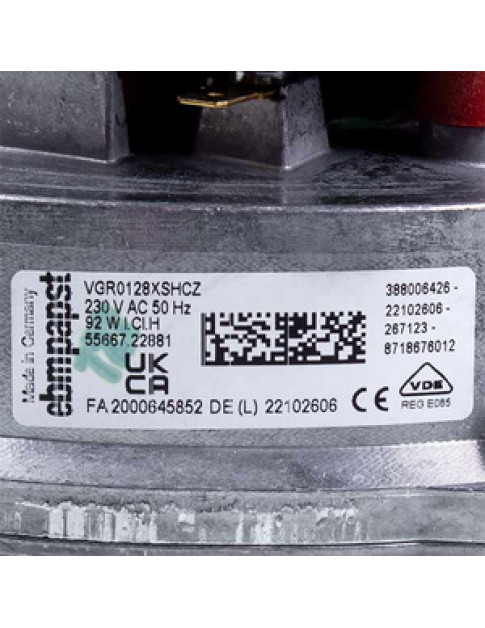 Вентилятор Ebmpapst VGR0128 для конденсаційного котла Buderus Logamax plus GB172i, Bosch 5700i, 7000i 8737709295